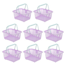 PATIKIL 8PCS Small Plastic Basket,Mini Storage Basket Grocery Tiny Shopping Baskets with Handle Organizer Filtered Water for Organizing Toys Fruits