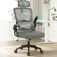YONISEE Office Chair, Ergonomic Desk Chair -Dual Backrest Design with 2D Lumbar Support & Adjustable Headrest. Swivel Computer Chair with Flip-up