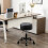 FIRAVOE Drafting Chair with Storage, Adjustable Leather Drafting Stool 52.5â“62.5 cm, Black Rolling Office Stool 1