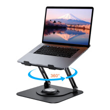 RooxiLoo Laptop Stand with 360Â Rotating Base, Height-Adjustable, Ergonomic, Ventilated, Compatible with MacBook Pro/Air, All Laptops 10-17 Inches