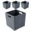 Zerdyne Set of 4 Plastic Storage Cube, Foldable Storage Cubes Basket, Gray 1