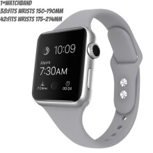 (Dark Gray,38mm)For Iwatch 38mm 42mm Strap Bracelet Band Sports Silicone Replace Color Solid