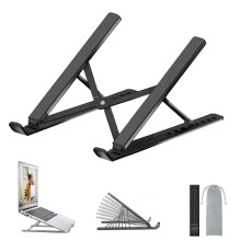 OUGEP Laptop Stand For Desk, 8 Levels Height Adjustable Aluminum Laptop Portable, Compatible with MacBook Air/Pro, HP, ASUS, Dell