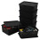 Innouse 6 PCS Small Plastic Woven Storage Basket with Lid for Desktop Black 1