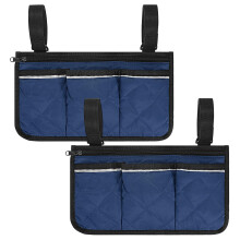 TIXIPEM 2-Pack Beach Chair Armrest Bag 12.8"x7" Polyester Dark Blue