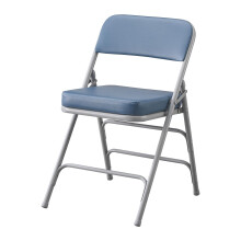 KAIHAOWIN Folding Chairs Ultra Thick Padded Foldable Chair Indoor Comfortable Metal Chairs with Super Soft Cushion -Blue