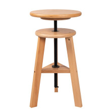 DJAR Wooden Drafting Stool Chair, Adjustable Beech Wood Artist Stool, Swivel Seat 19"-26", Tall Wooden Stool for Studio, Kitchen