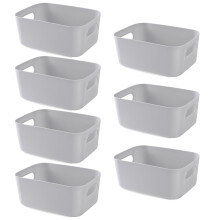 HapiLeap Plastic Storage Boxes, Multiple Colour Organisation Storage Baskets for Kitchen, Cupboard, Office, Bathroom, Toy