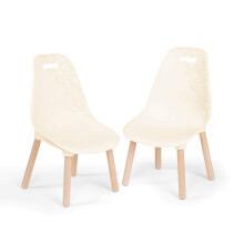 B. toys Kids Chair Set, Kid Century Modern, Wooden Legs, Ivory, Furniture