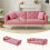 (Pink, Foam) Velvet Sofa Bed – 2-Seater, 3-Stage Backrest 1