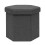 PINPLUS Folding Storage Ottoman, Linen Hexagonal Footrest, Dark Grey 1