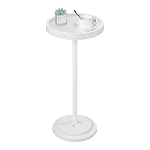 HOOBRO Round Side Table, Small Bedside Table, Drink Tables, Accent Round Table with Pedestal