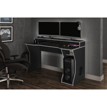 Birlea Enzo Gaming desk, black & Silver