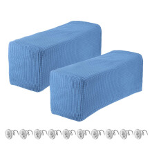 sourcing map 2pcs Stretch Armrest Covers for Chairs/Sofas, Couch Arm Covers with Twist Pin, Furniture Protector Slipcovers Denim Blue