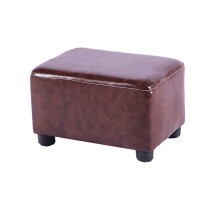 Solafas Small Footstool Footrest Pouffe Chair Stool Ottoman for Bedroom Living Room (Brown)