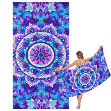 Mienocol Large Quick Dry Microfibre Beach Bath Towel for Adult,Mandala Flower Sand Free Beach Towel with Bag,Lightweight Gym Yoga Sports