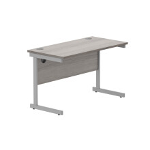 Office Hippo Essentials Rectangular Writing Computer Work Place, Home Office Desk with Cable Port Management, MFC, Alaskan Grey Oak, 120x60cm