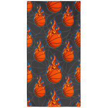 Violetpos Flaming Basketball Beach Towel, Extra Large 180x90 cm 250GSM Microfibre, Sand Free Quick Dry