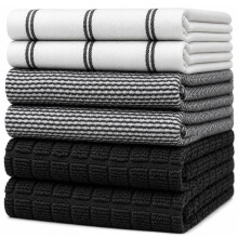 Premium Tea Towels (20âx 28â/ 50 x 70 cm, 6 Pack) â“ Large Cotton Kitchen Tea Towel â“ Flat & Terry Towel