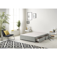 Bed Centre Galaxy Grey Fabric Divan Base Drawers And Headboard. Size 3FT 4FT 4FT6 5FT 6FT Choose Delivery Day And Date At Checkout