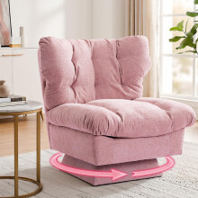 Techigher Swivel Accent Chair, Cuddle Armchair with 360Â Rotating Metal Base, 136 kg Weight Capacity & Cozy Upholstered Seating for Living Room