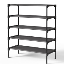 Kitsure Premium Non-Woven Shoe Rack Shelf, 70 x 30 x 78 cm, Black