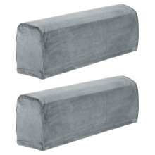 sourcing map Stretch Sofa Armrest Covers Dark Gray 2 Pcs