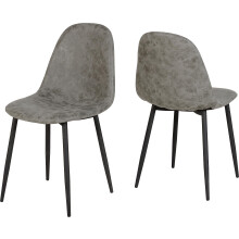 Seconique Athens Dining Chair Set of 2 in Grey Pu