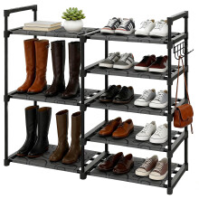 Altdnmaf 5 tier Shoe and Boot Storage Rack, 84cm Wide Large Welly Stand, Stackable Long Show Rack, for Entryway, Hallways, Kitchens