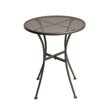 Bolero Weather Resistant Steel Round Bistro Table, Grey, 600mm, 600 mm