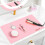 Silicone Dressing Table Mat Protector for Makeup, 55x30cm, Sakura Pink 1