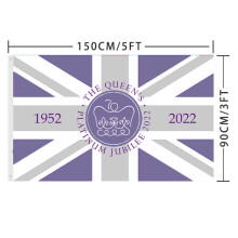 (L)Union Jack Flags Platinum Jubilee Queen Anniversary Gb Royal Street Party Decor