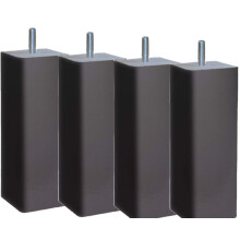 Margot â“ Douceur SCANDINAVE Square Wood Base 4 Feet 5 x 5 x 18 cm, Wood, grey taupe, 5 x 5 x 18 cm