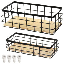 Dicunoy 2 Pack Wire Storage Basket, Narrow Bathroom Storage Baskets