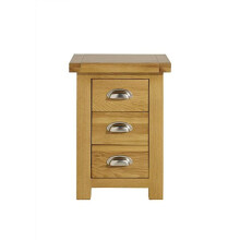 Birlea Woburn Small 3 Drawer Bedside, Wood, Oak, 32 x 42 x 57 cm