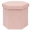 PINPLUS Boucle Ottoman Storage, Hexagonal Foldable Footrest, Pink 1