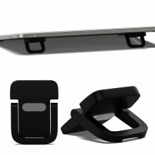 Notoke 2 Pcs Portable Keyboard Riser, Black Self Adhesive Invisible Laptop Stand, Mini Foldable Feet with Anti-slip Silicone