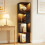 55.1 " Corner Wood Bookcase with Body Sensor LED for Home Office,Black 1