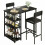 Crevyteg Compact 3-Piece Breakfast Bar Set for Small Spaces - Includes Storage Shelf Table & 2 High-Back PU Leather Stools 1