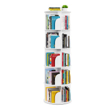 SpaceAid 5-Tier Rotating Shelf Tower, Rotating Lazy Susan Bookcase, 360Â Round Storage Rack, Vertical Rotation, Spiral Corner Organizer, White