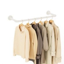 Yawinhe Wall Mounted Clothes Rail,80cm Pipe Clothes Rack,1 Pack,White