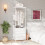 VOWNER Hall Tree Entryway Organizer with 4 Drawers Bench White Rod 1