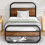 Diahomy 3ft Single Bed Frame, 90x190cm Metal Platform Bed, Bed Base,Brown 1