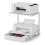 OYRREU 2-Tier Desktop Printer Stand with Fabric Drawer for Storage, White 1