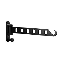 JOOM Wall Mount Drying Rack Foldable, 6 Hook Clothes Hanger Swing Arm Black