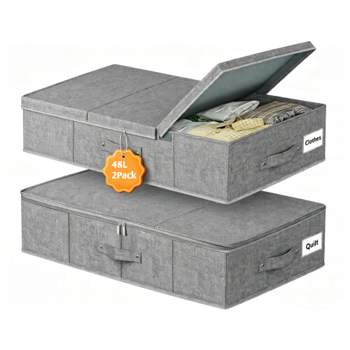 Mavivegue 2 Pack Underbed Storage Boxes with Lids