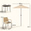 Outsunny Outsunny 4 Seater Rattan Dining Set with Parasol, Light Brown 3