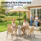 Outsunny Outsunny 4 Seater Rattan Dining Set with Parasol, Light Brown 4