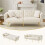 (White, Foam) Modern 2-Seater Sofa Bed – Velvet 1
