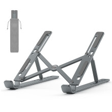 BoYata Laptop Stand, 6-Level Height Adjustable Portable Laptop Riser, Grey